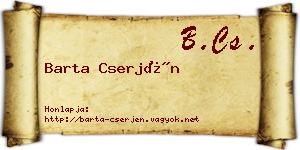 Barta Cserjén névjegykártya